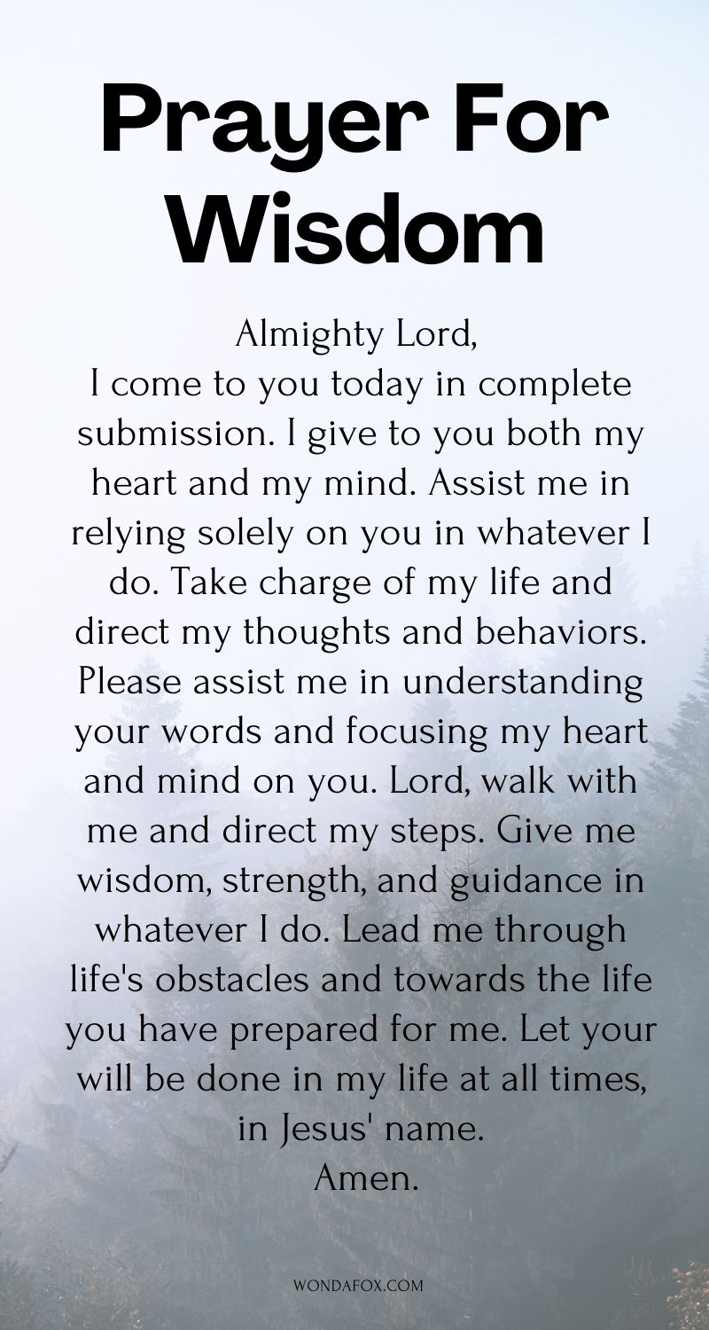 Prayer for wisdom