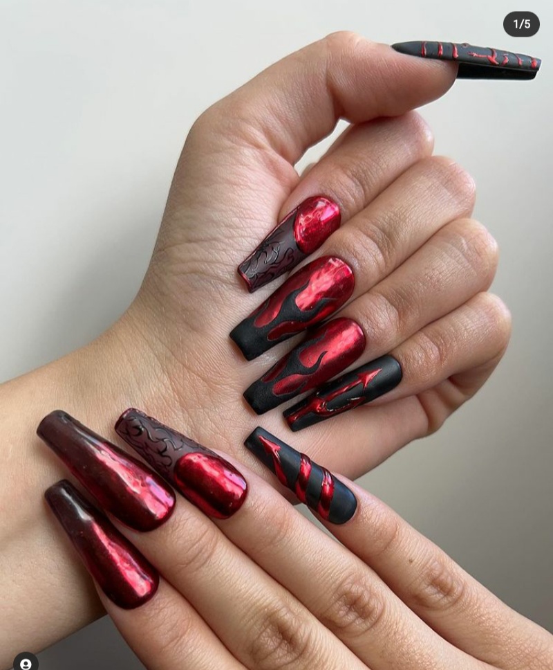 red ombre nail designs