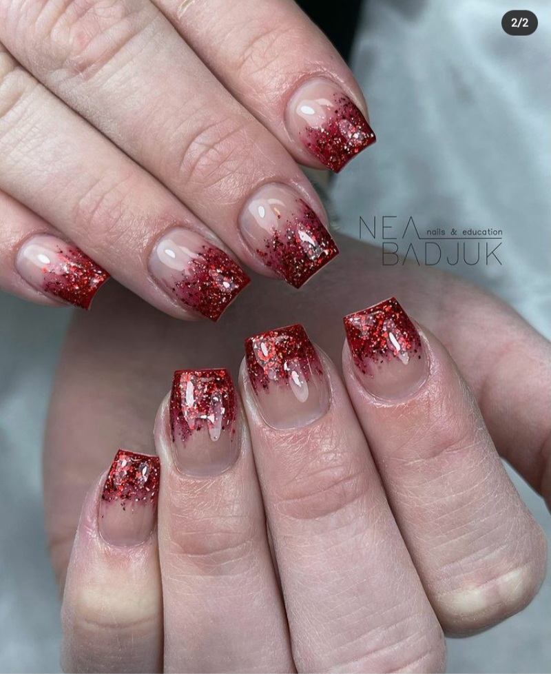 red ombre nail designs