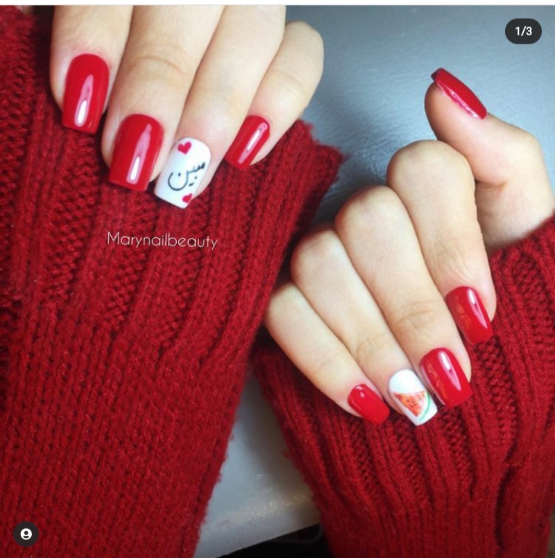 Red valentine nails for 2022