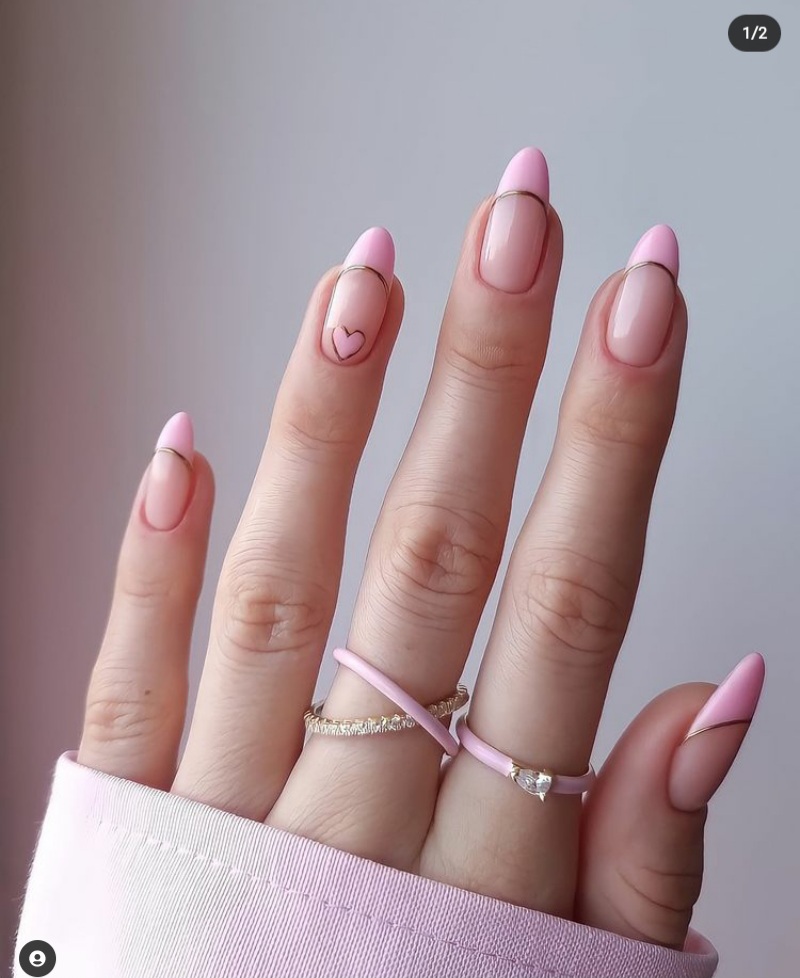 pink feminine nail designs