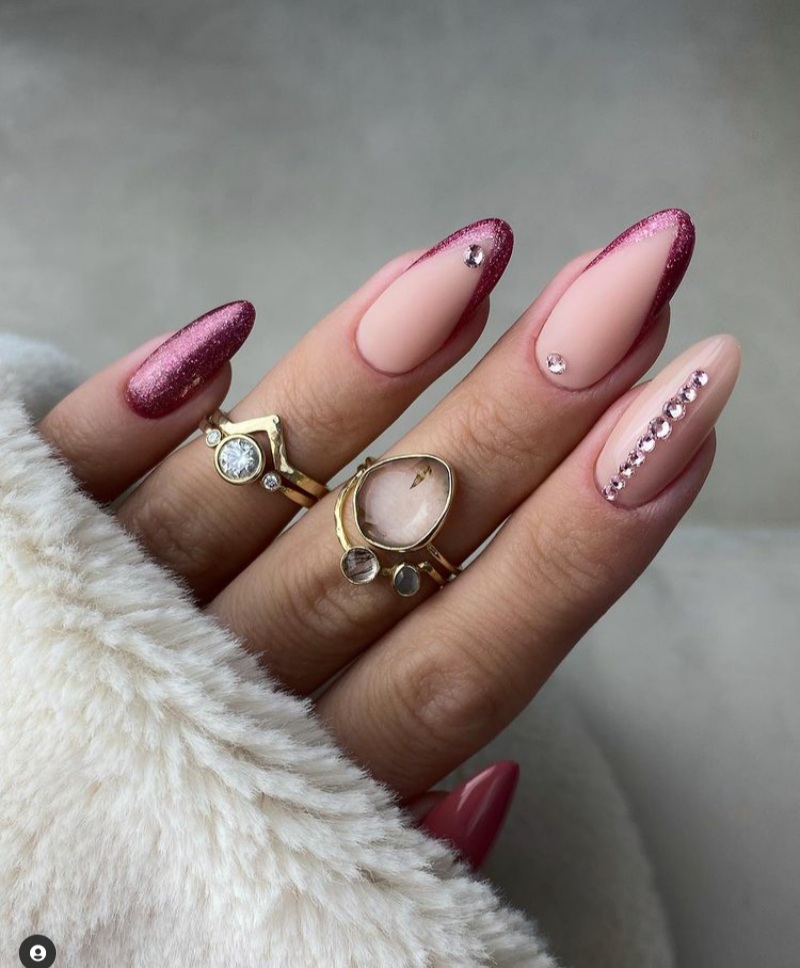 pink feminine nail designs
