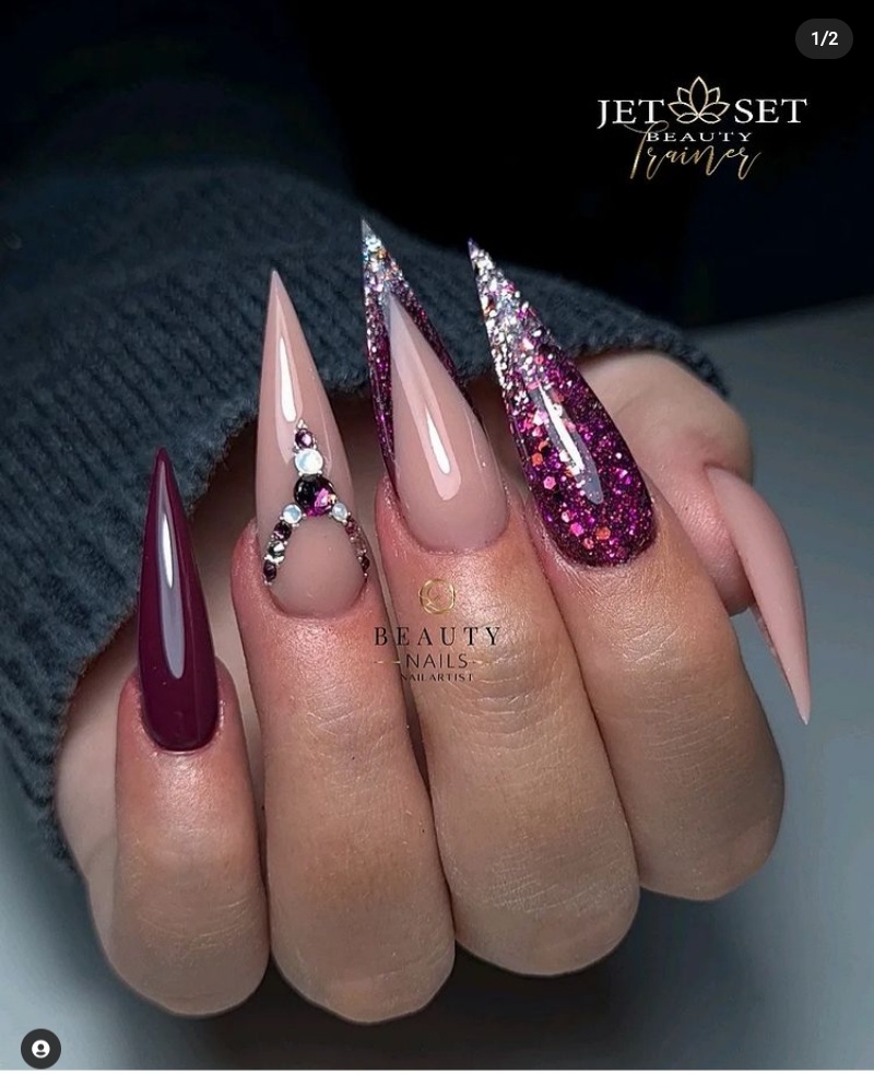 25 Stunning Stiletto Nails Ideas For Every Type Of Special Event 10