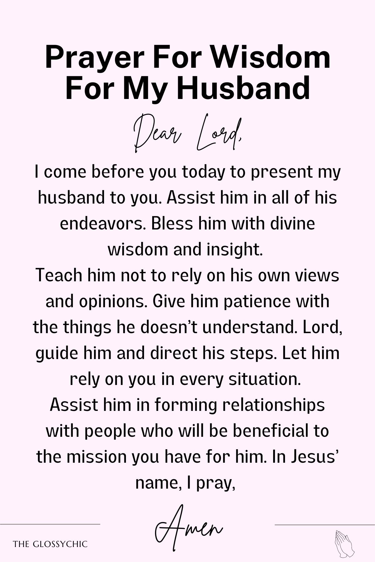 Prayer for wisdom for my husband