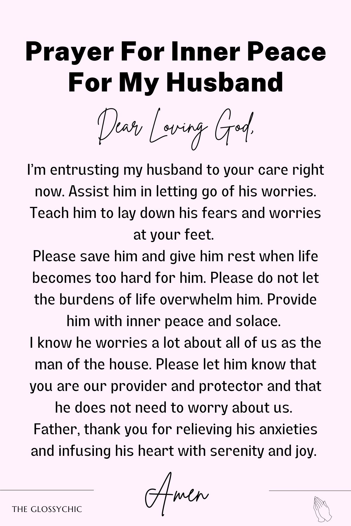 Prayer for inner peace for my husband