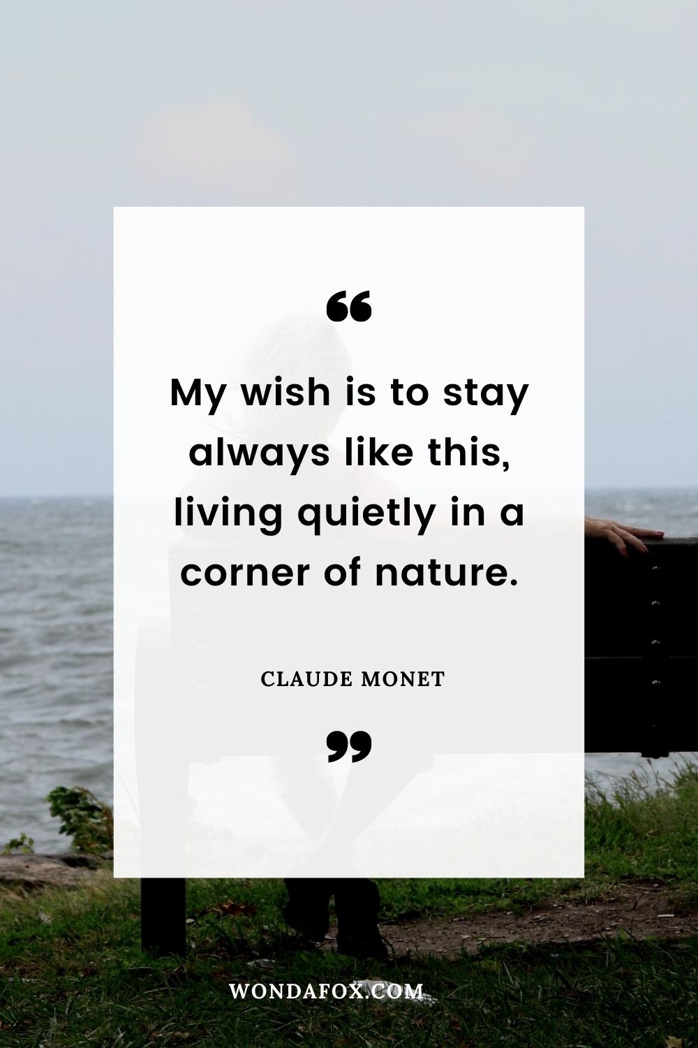 My wish is to stay always like this, living quietly in a corner of nature.