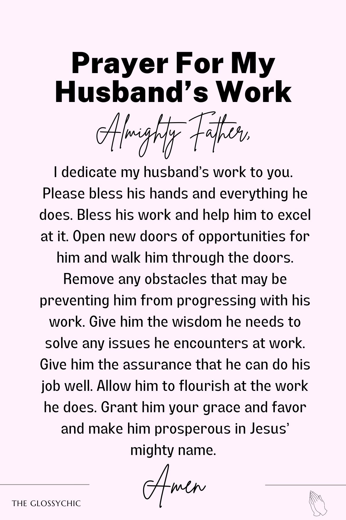 Prayer for my husband’s work