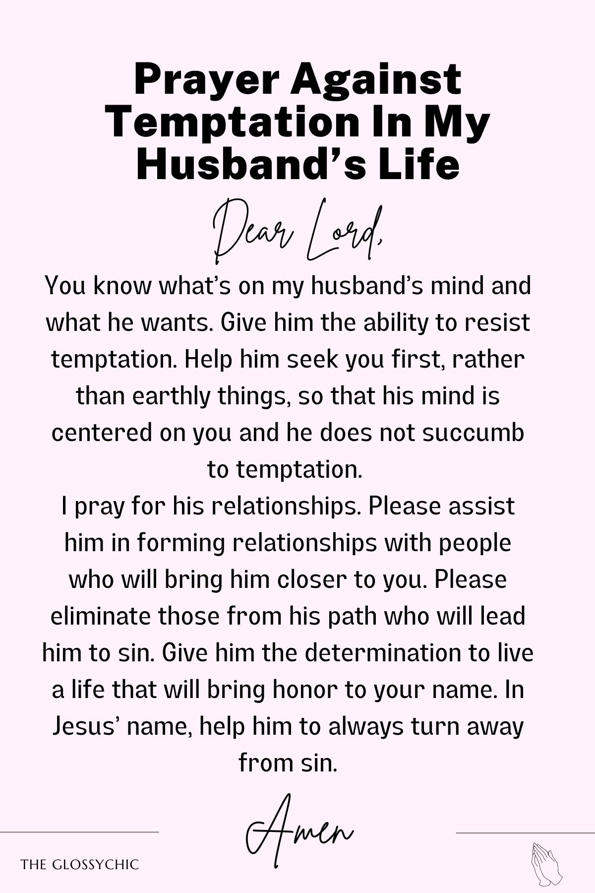 Prayer against temptation in my husband’s life
