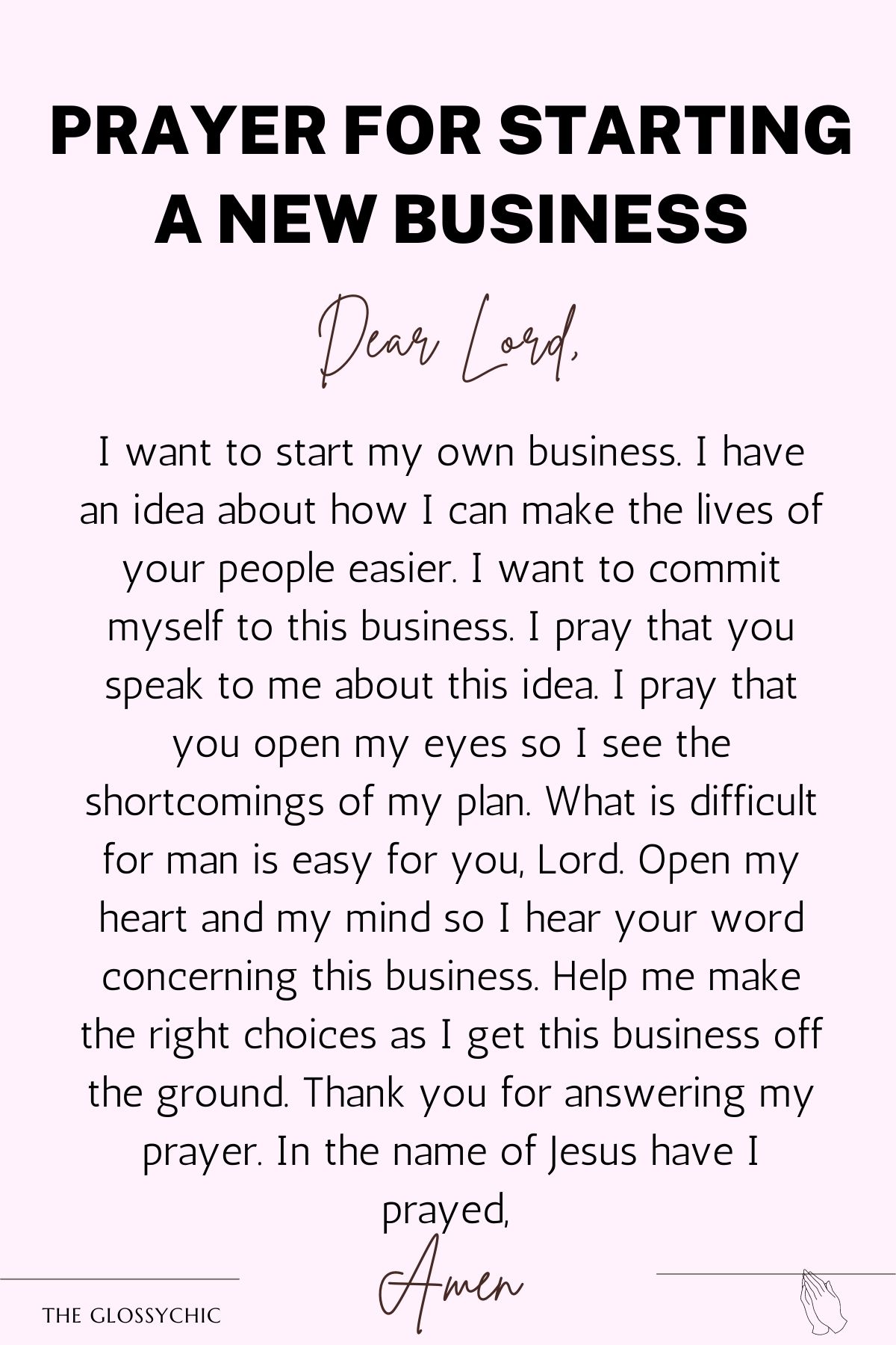 Prayer for starting a new business