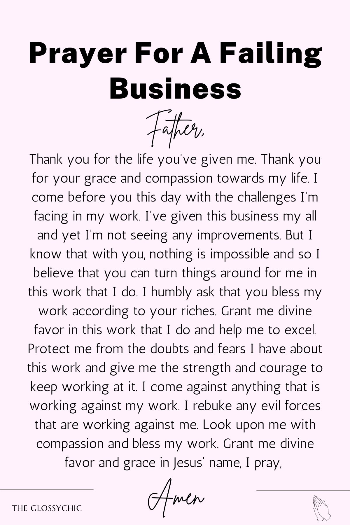Prayer for a failing business