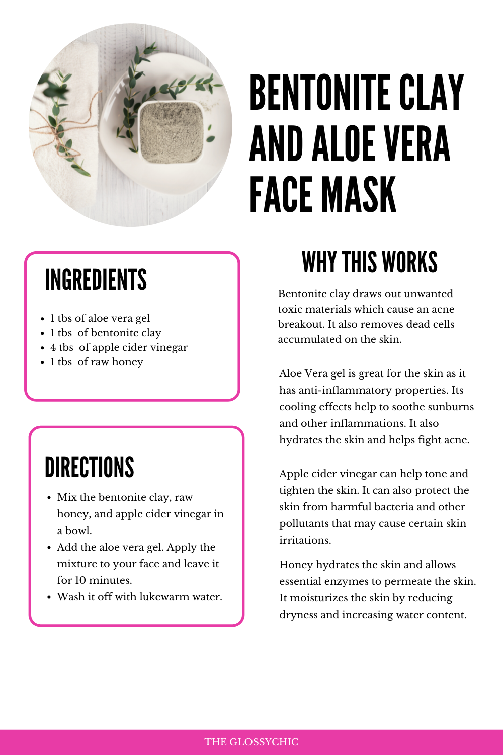 Bentonite clay and aloe vera face mask