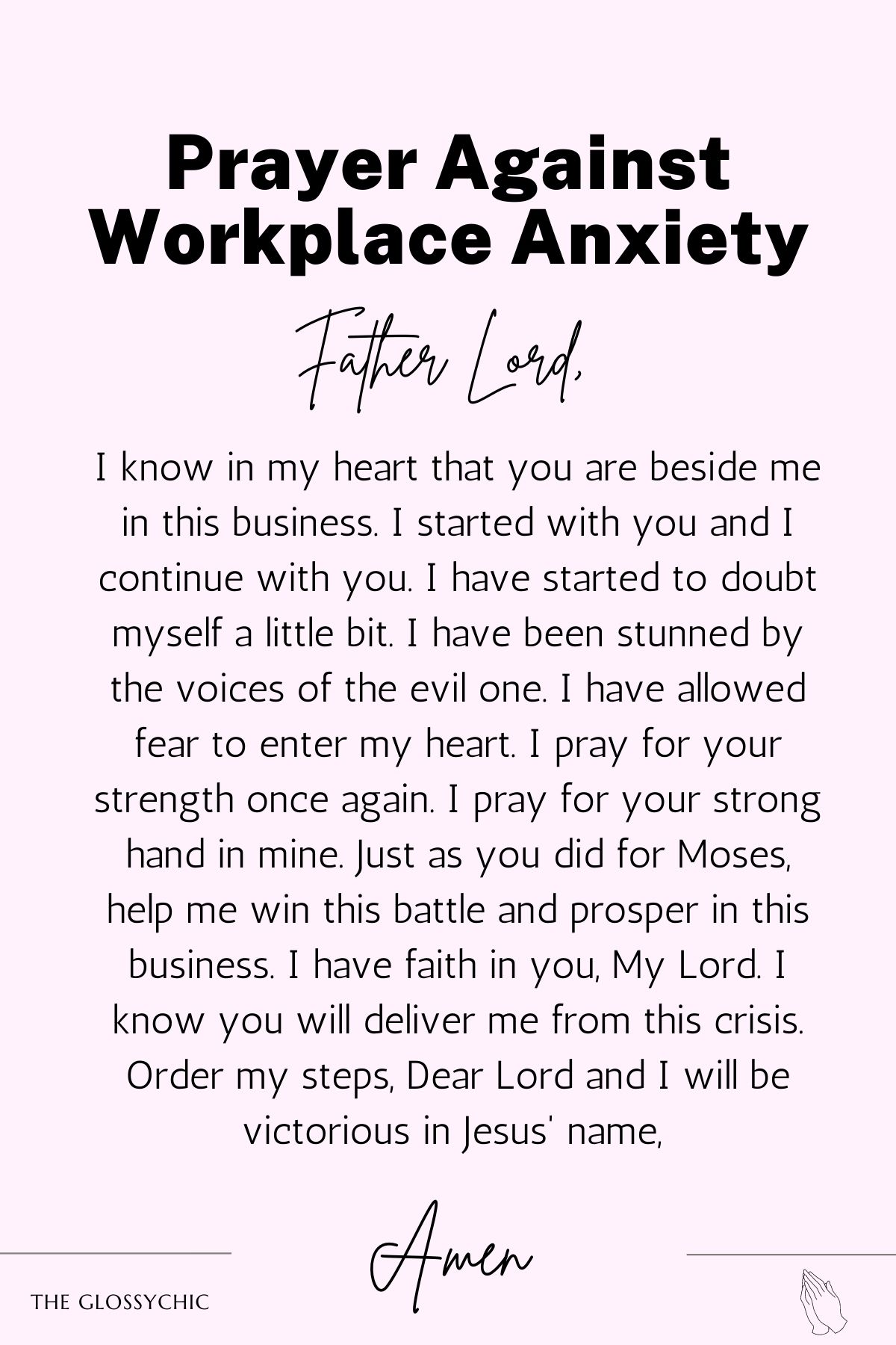 Prayer against workplace anxiety