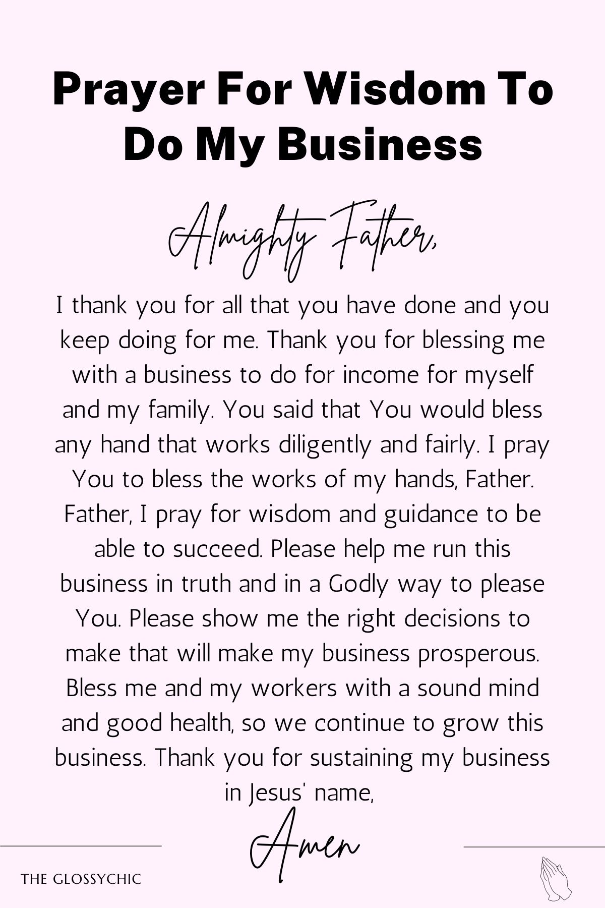 Prayer for wisdom to do my business