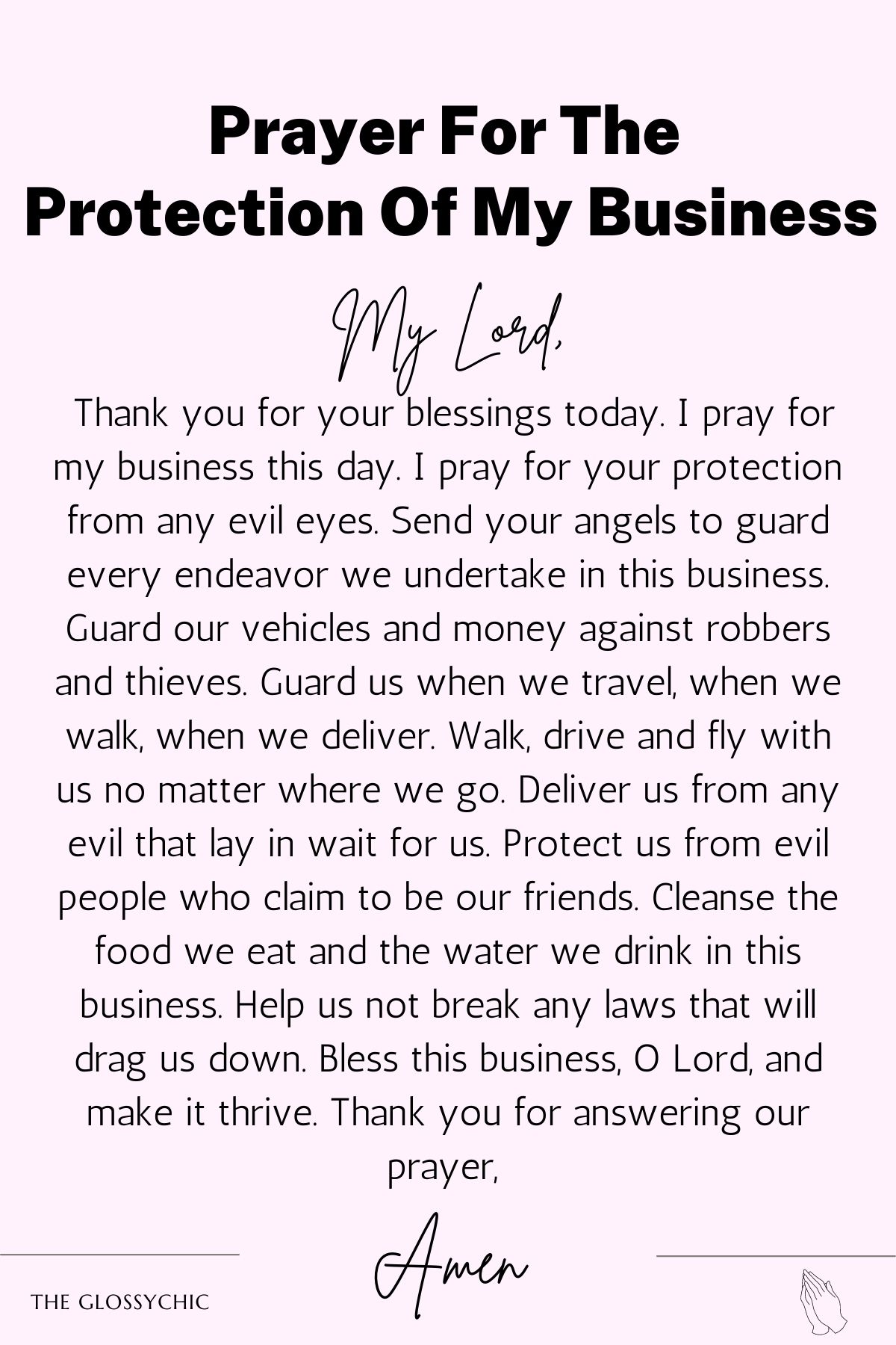 Prayer for the protection of my business