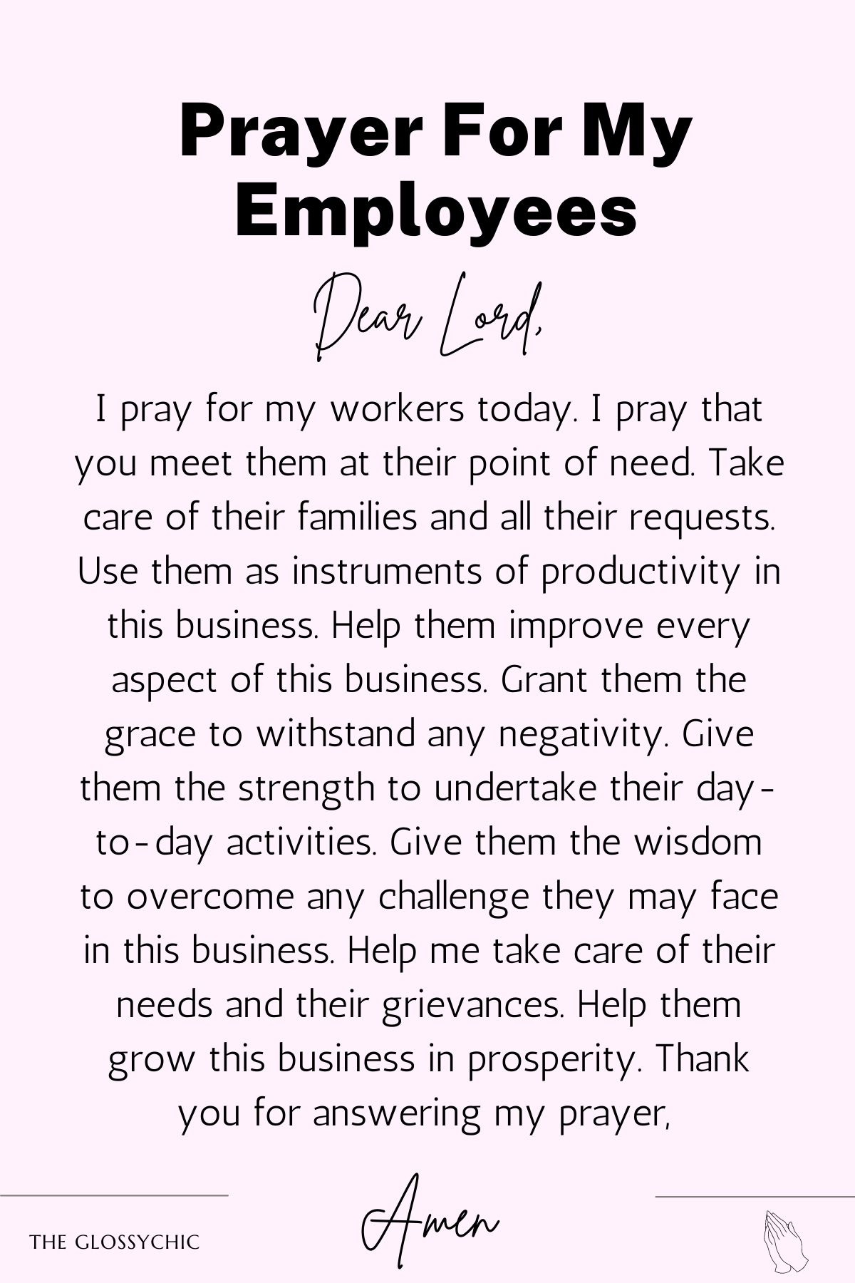 Prayer for my employees