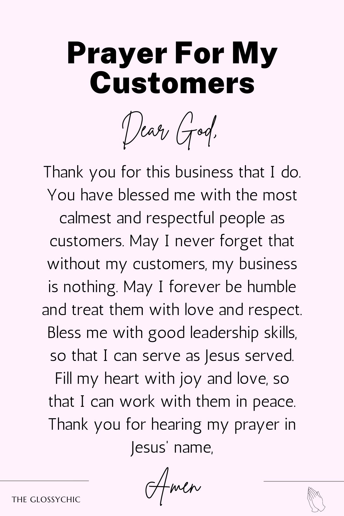 Prayer for my customers - business prayer points