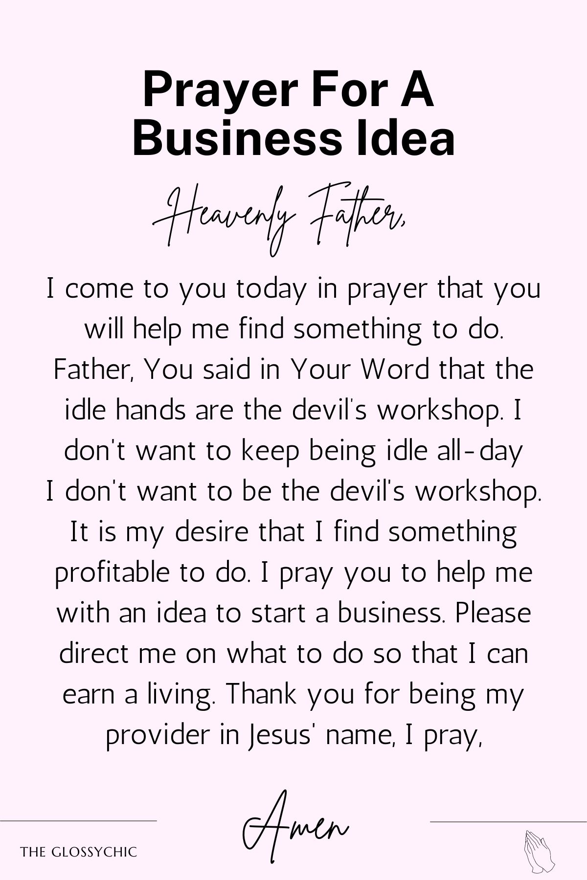 Prayer for a business idea