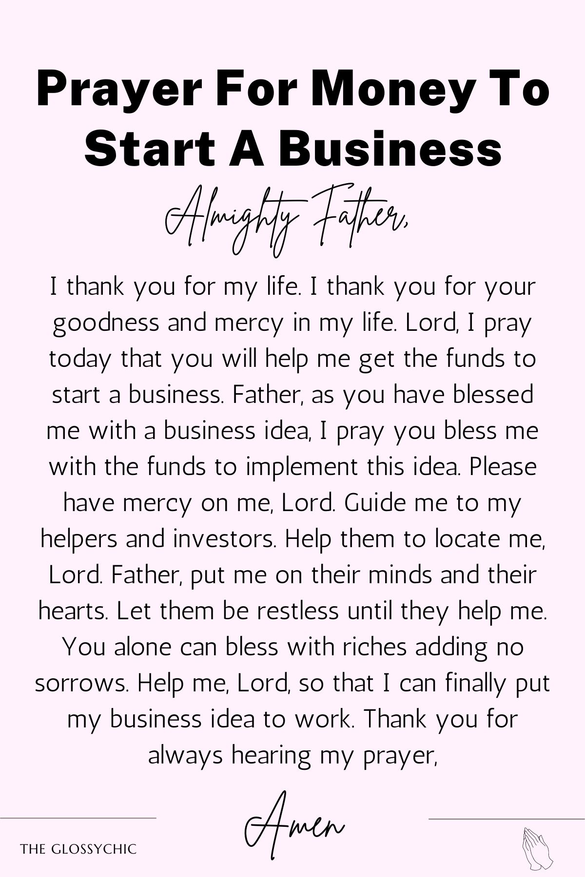 Prayer for money to start a business