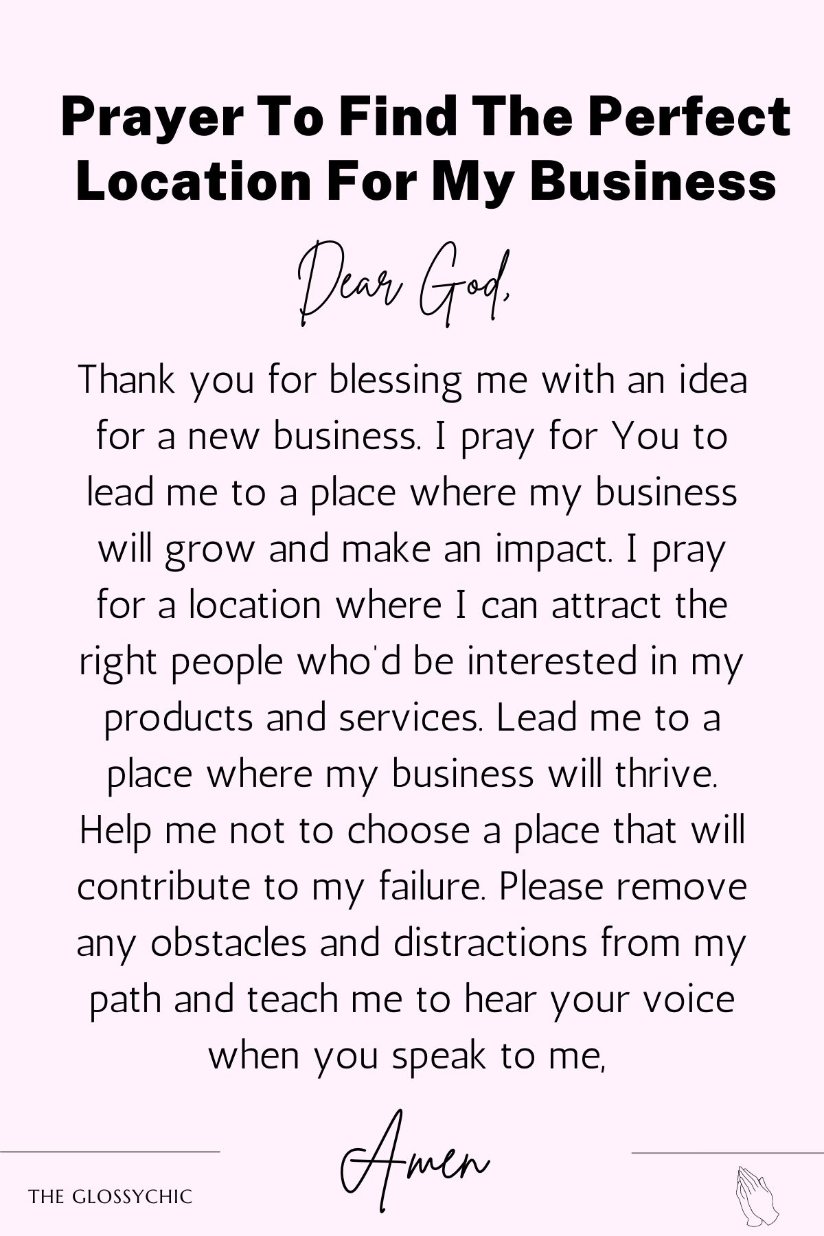 Prayer to find the perfect location for my business