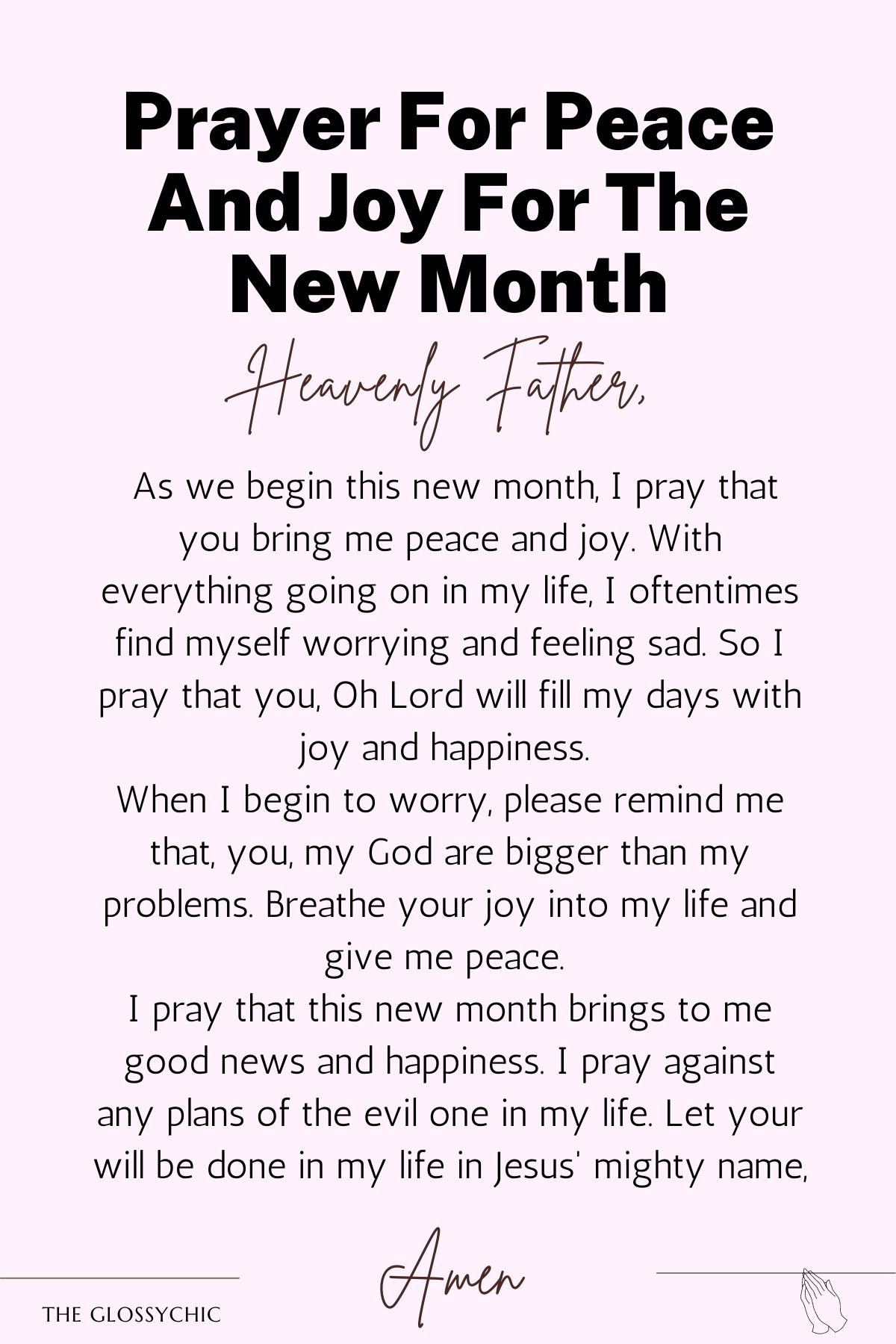 Prayer For Peace And Joy For The New Month