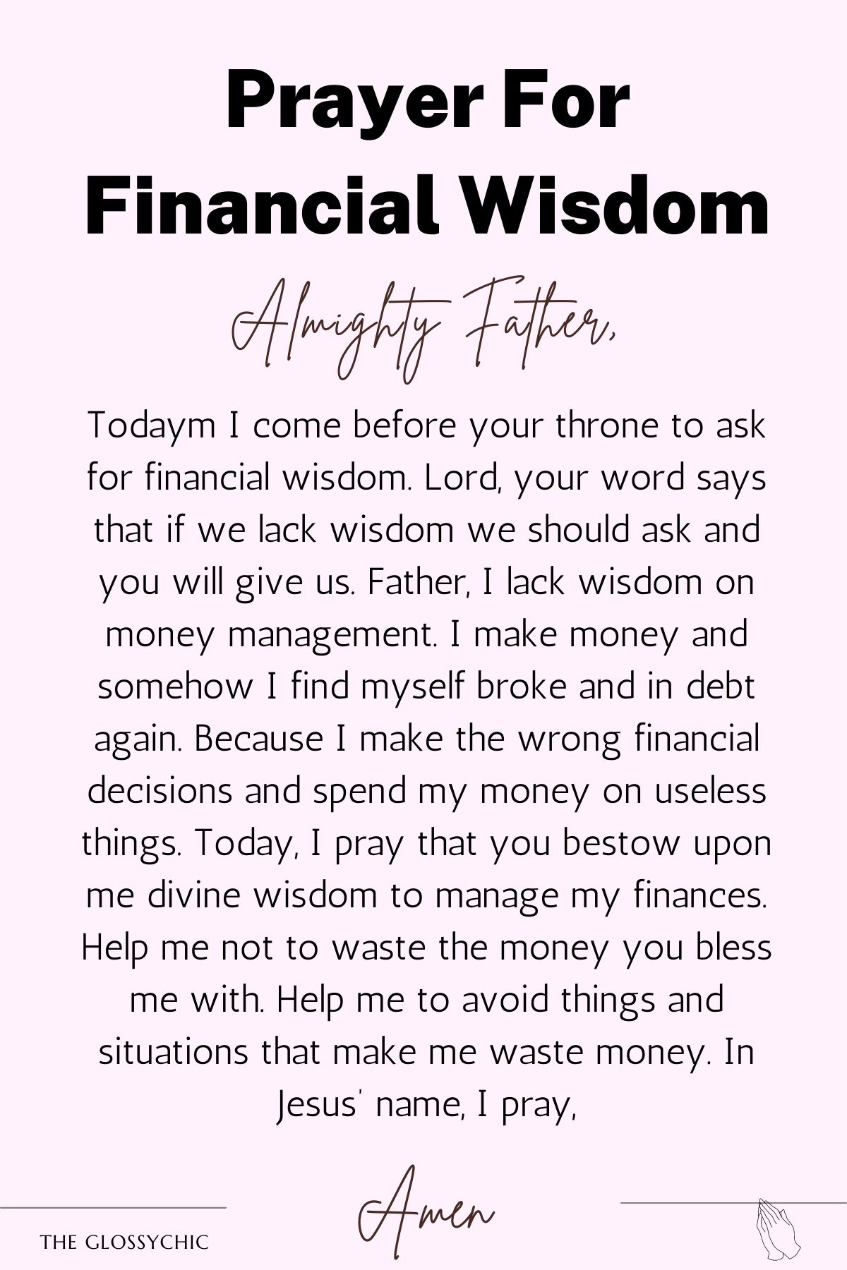 Prayer for financial wisdom - Prayer Points For My Finances