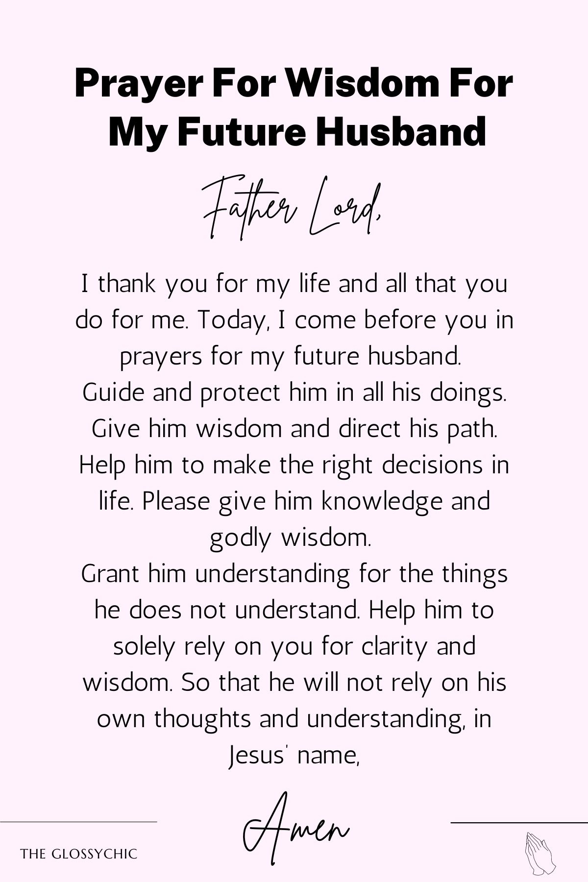 Prayer for wisdom for my future husband