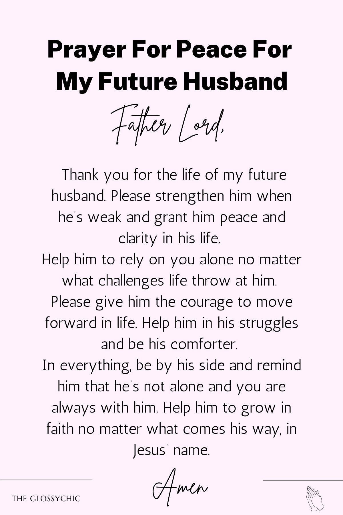 Prayer for peace for my future husband