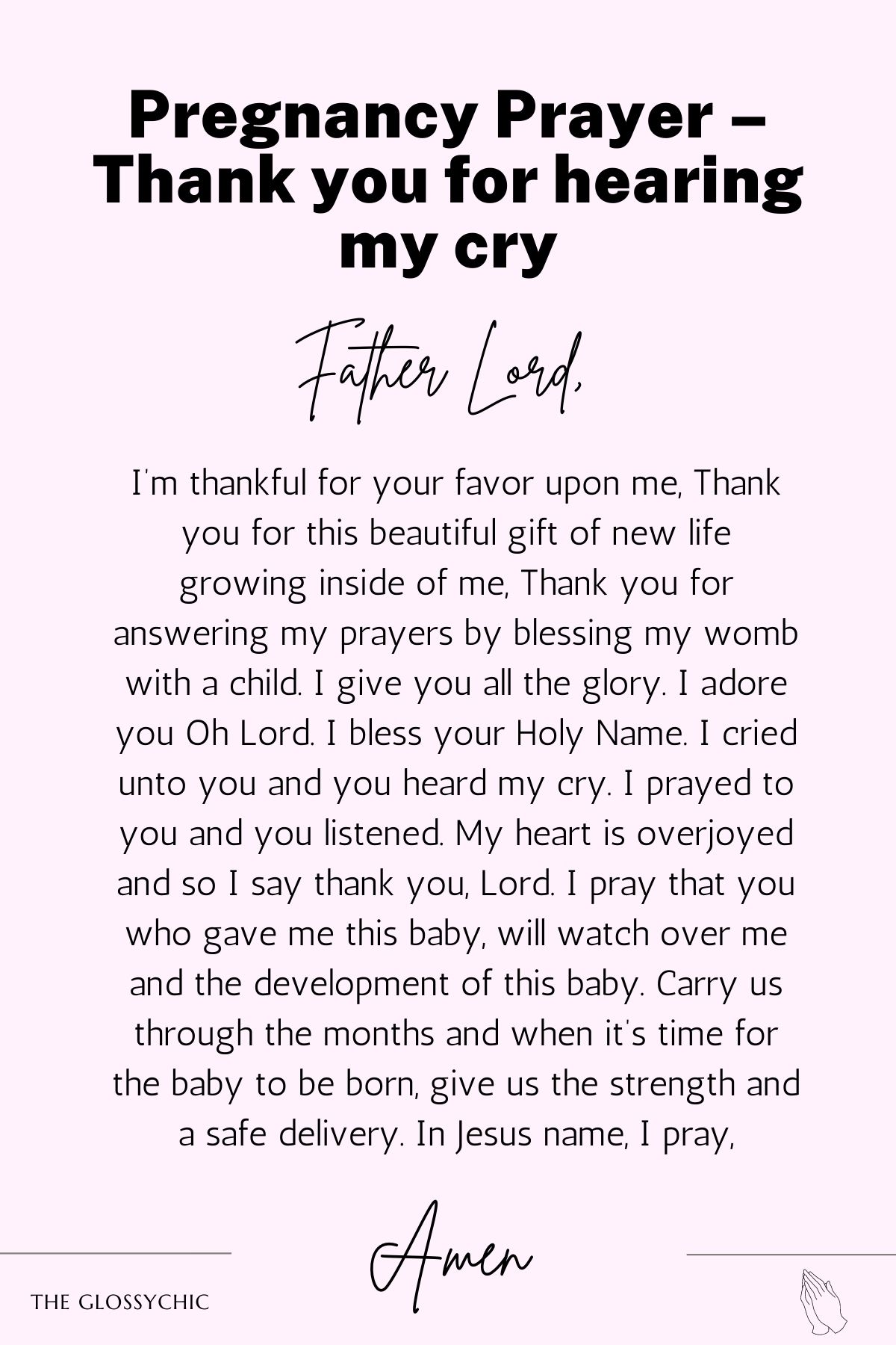 Pregnancy prayer – Thank you for hearing my cry