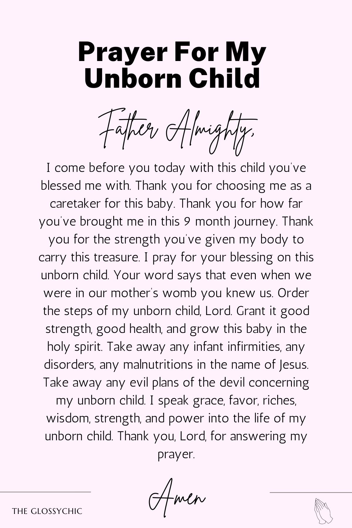 Prayer for your unborn child
