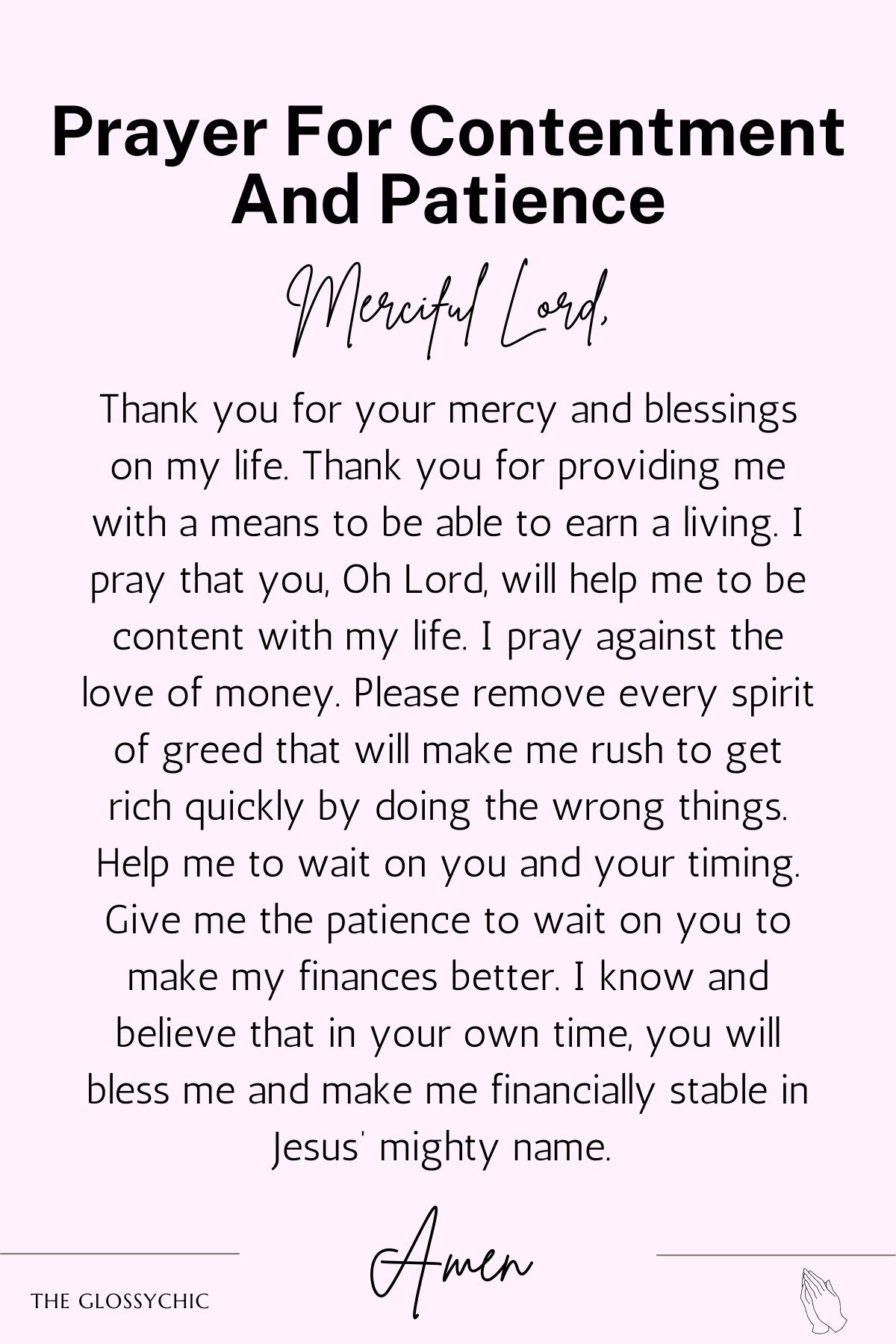 Prayer for contentment and patience