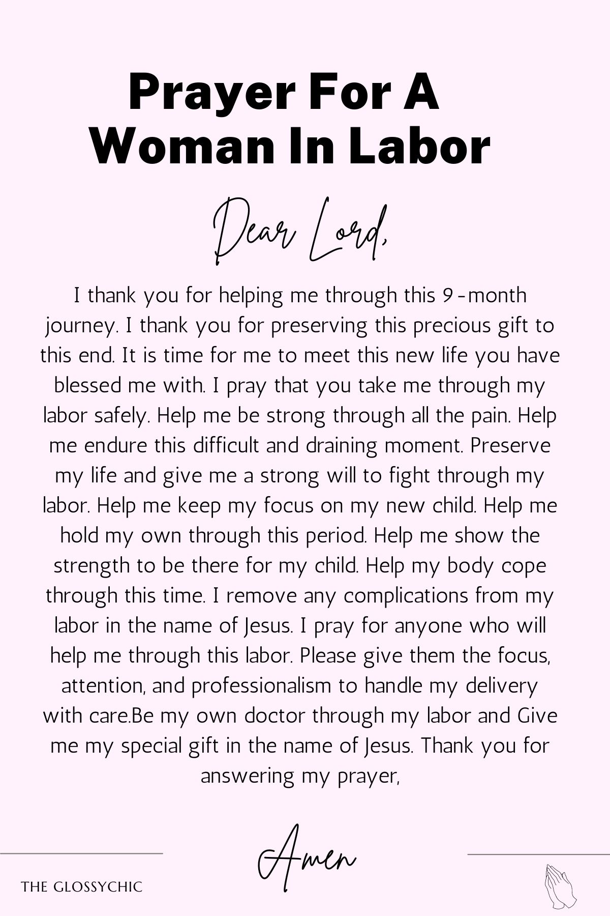 Prayer for a woman in labor