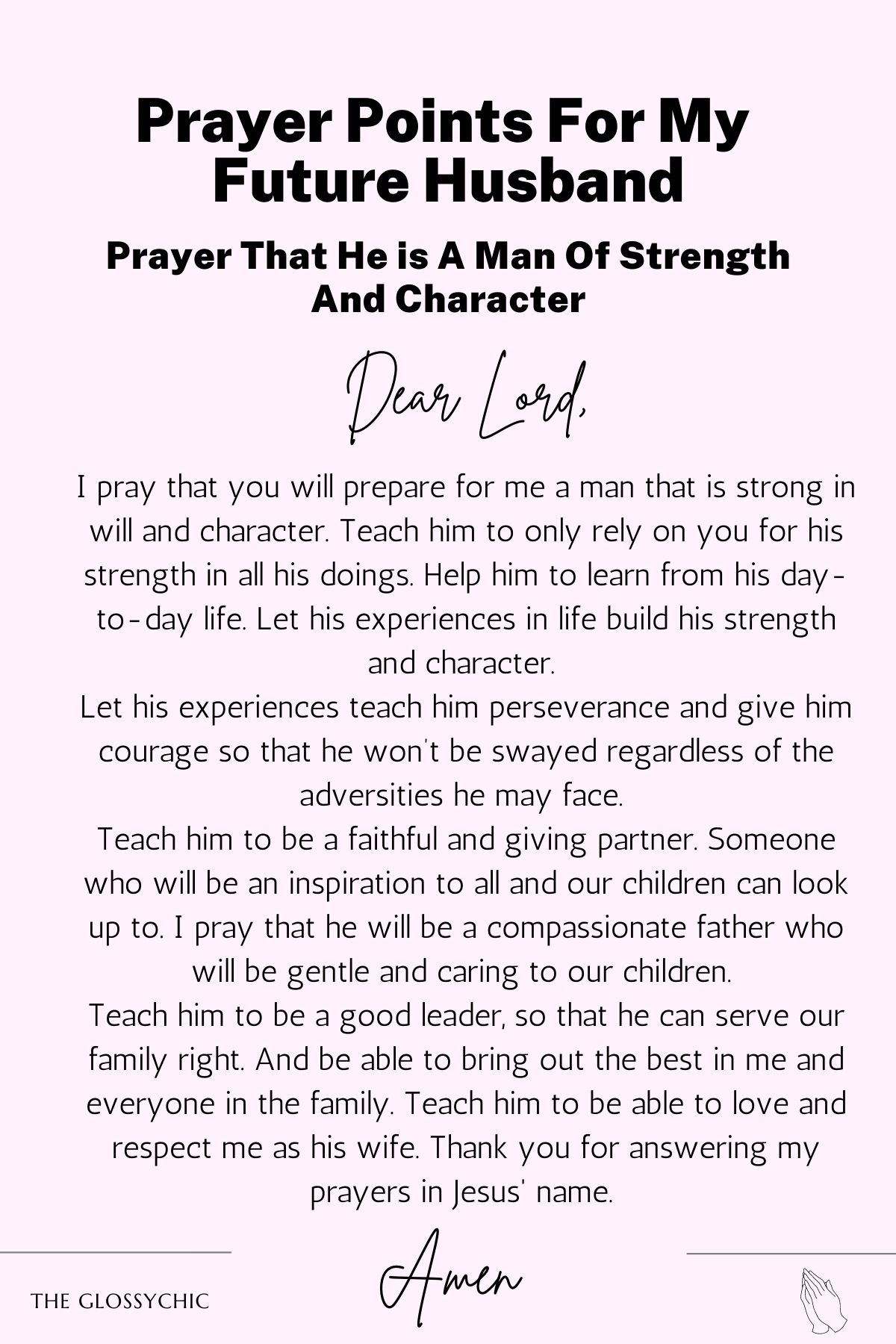 Prayer That He is A Man Of Strength And Character