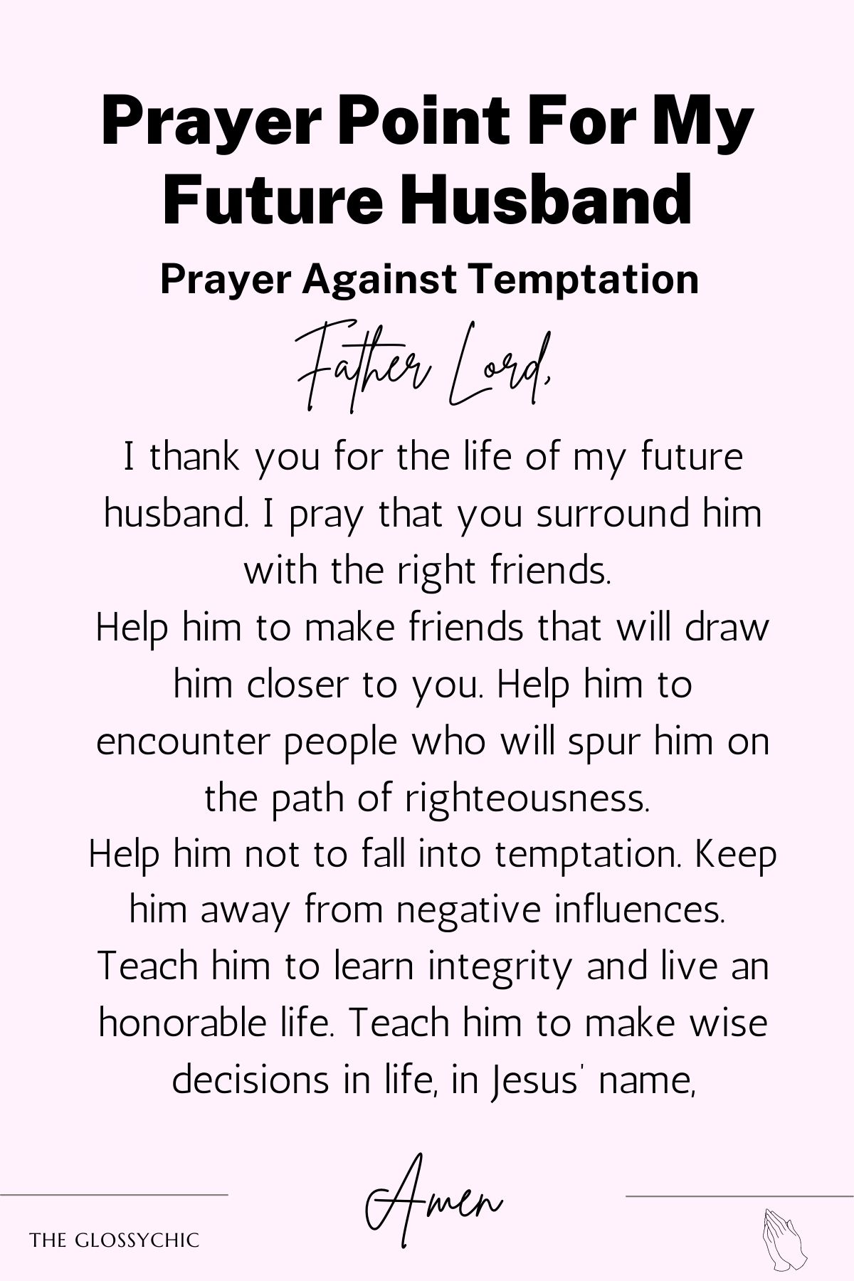 Prayer Against Temptation for my future husband