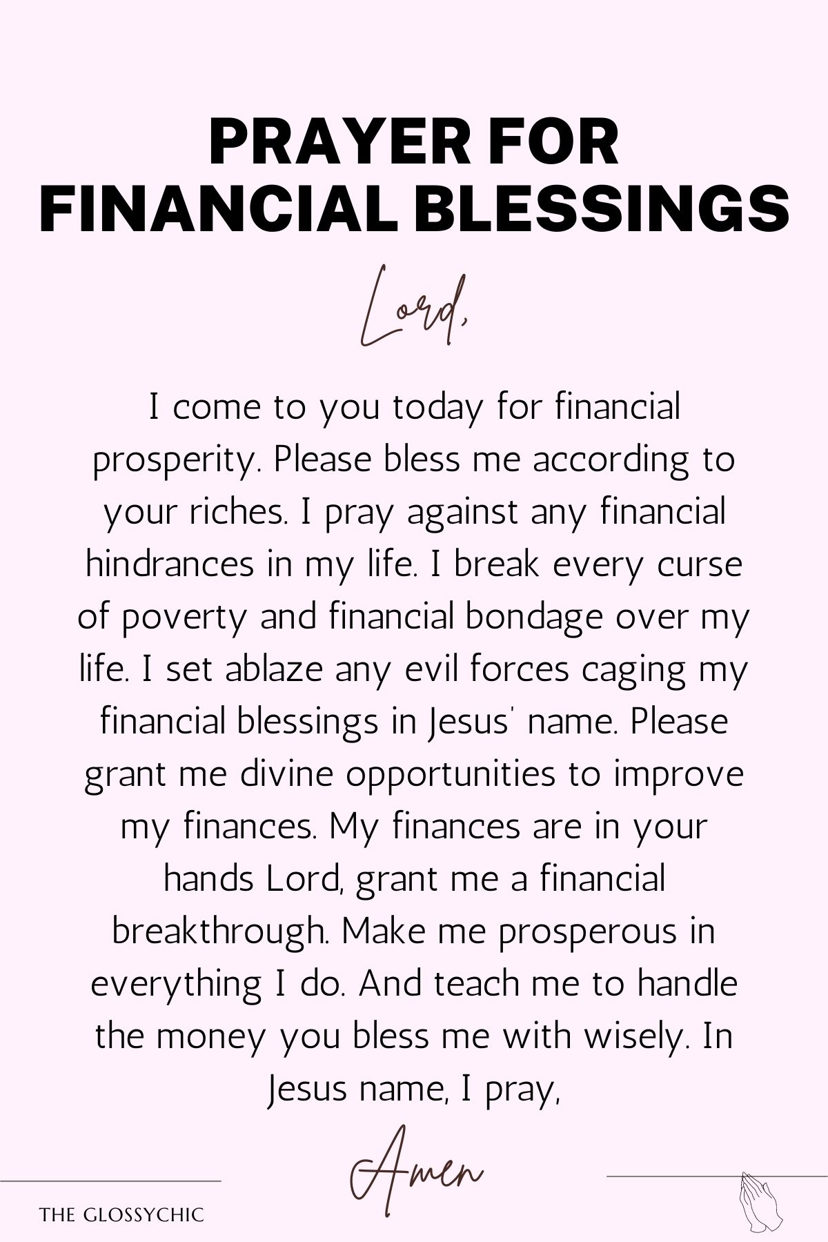 Prayer for financial blessings