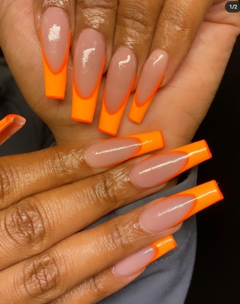 Orange Nail Designs For Summer 2022