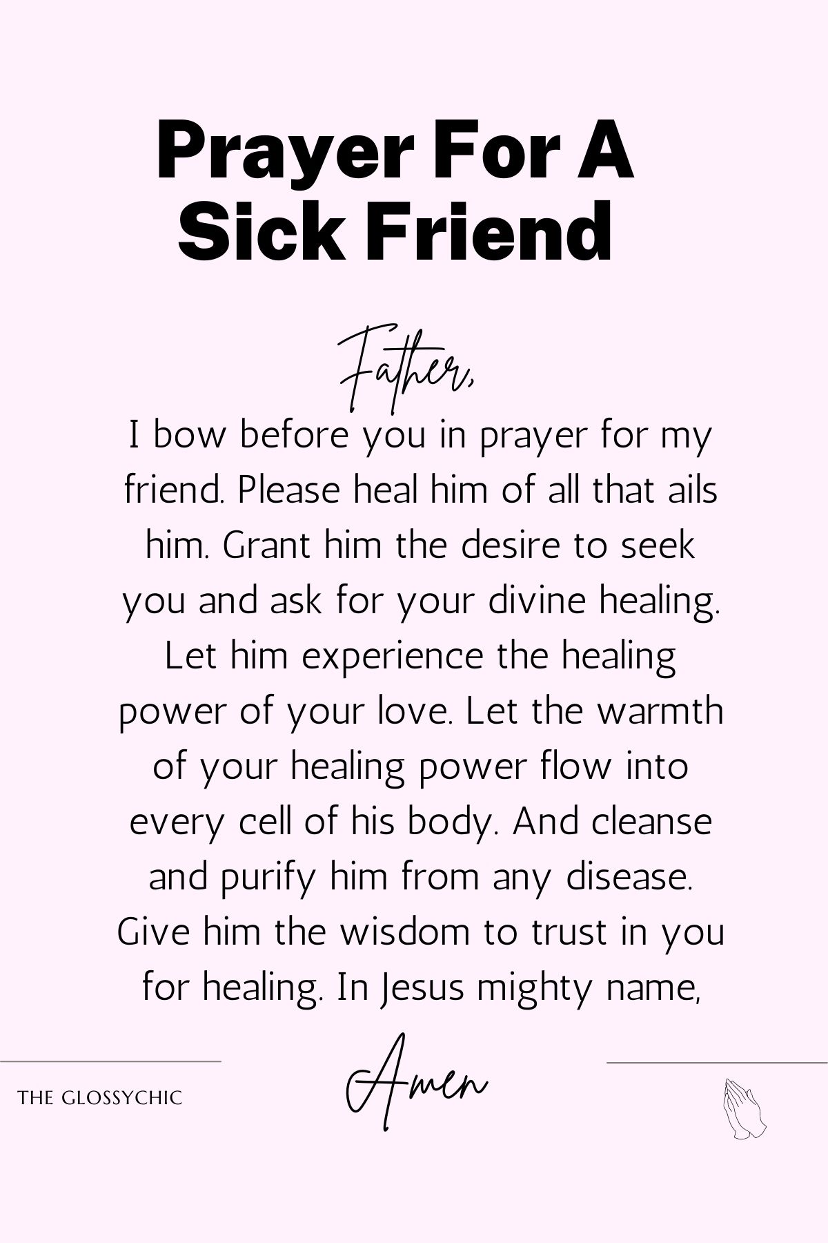 Prayer For A Sick Friend prayer points for healing