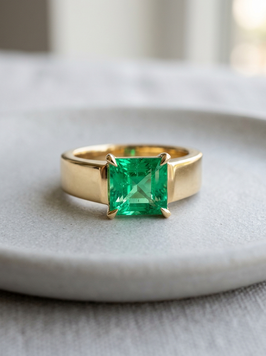 Princess or square emerald ring cut