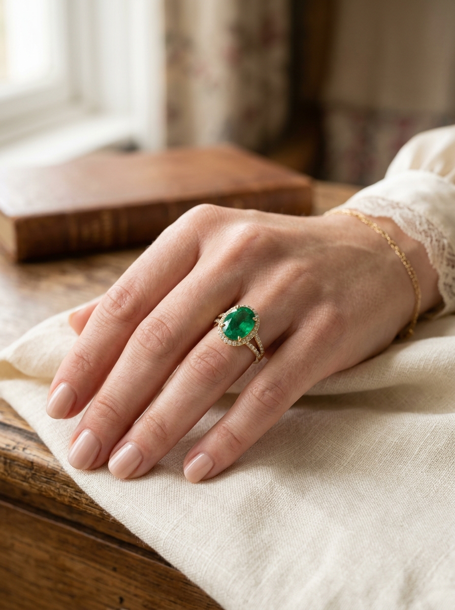 Oval emerald ring cut