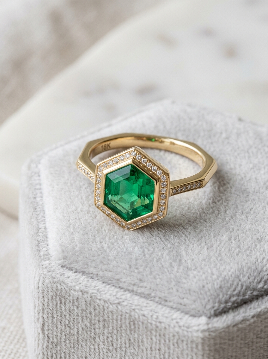 Hexagon emerald cut