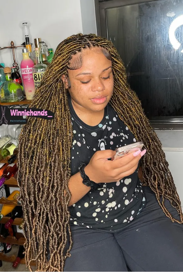 soft locs hairstyles with color