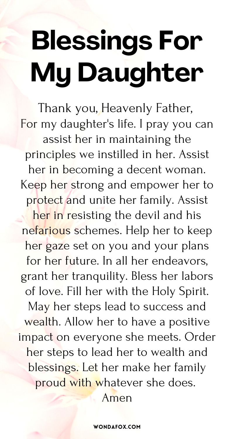Blessings for my daughter