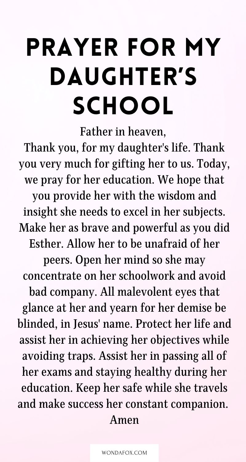 Prayer for my daughter’s school