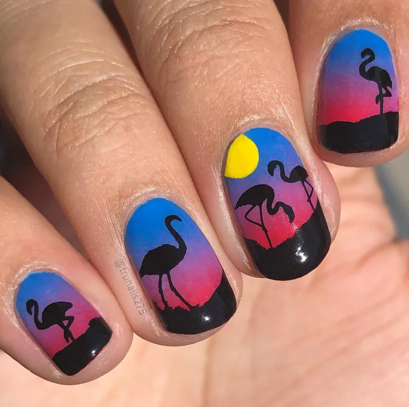 flamingo nails