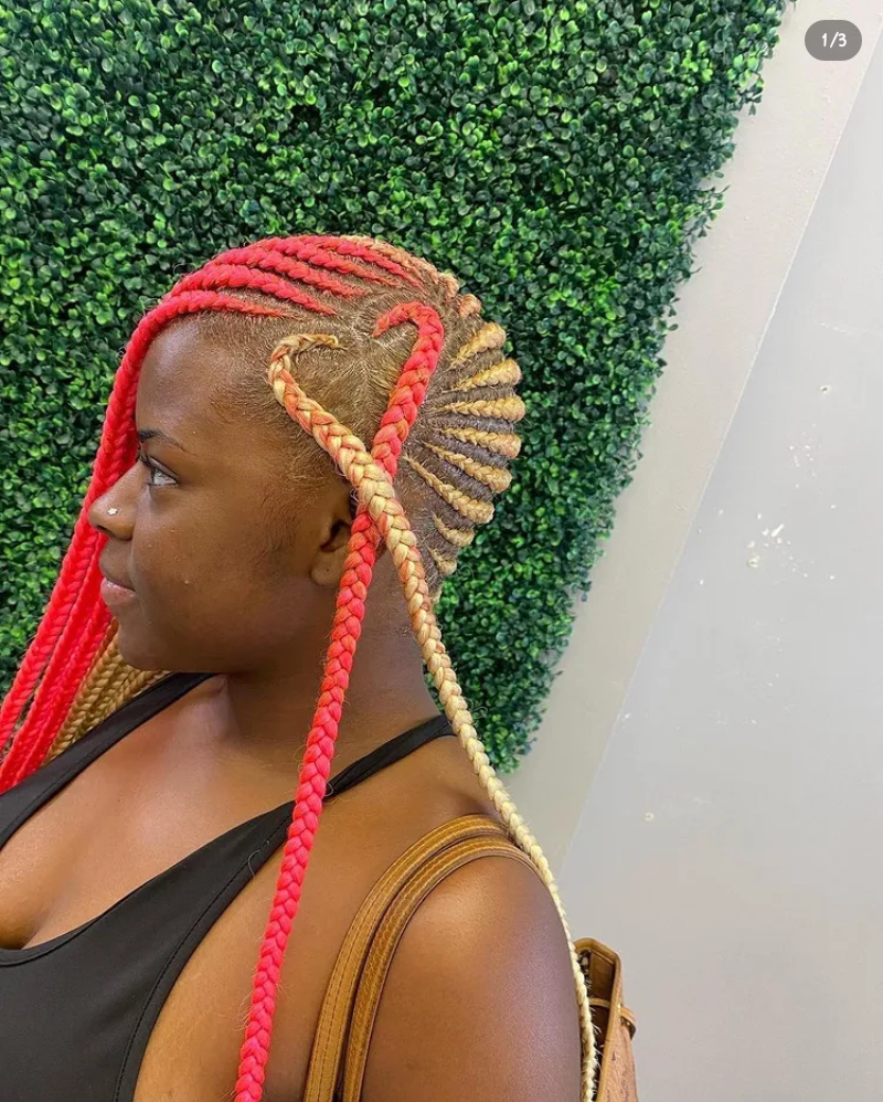 Cornrow colored braids hairstyles