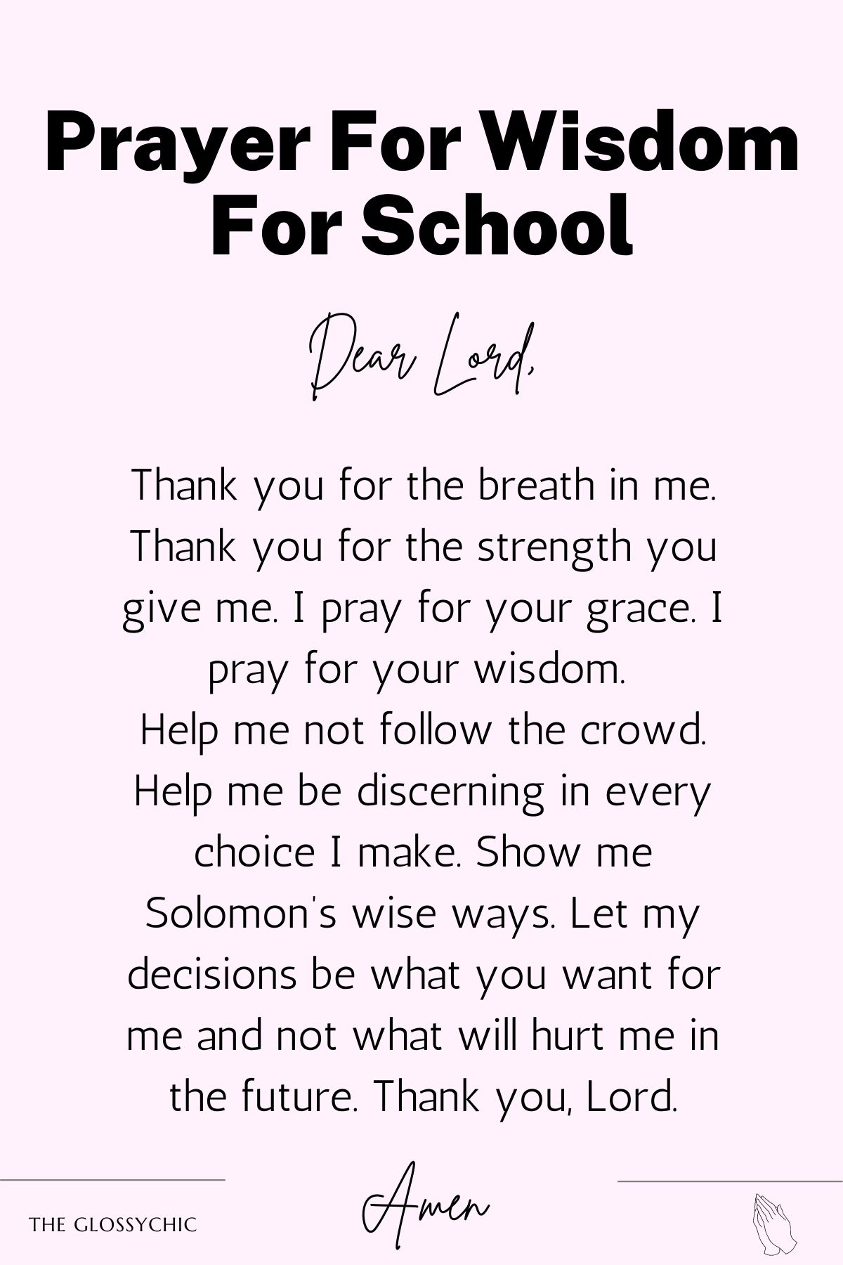 Prayer for wisdom for school