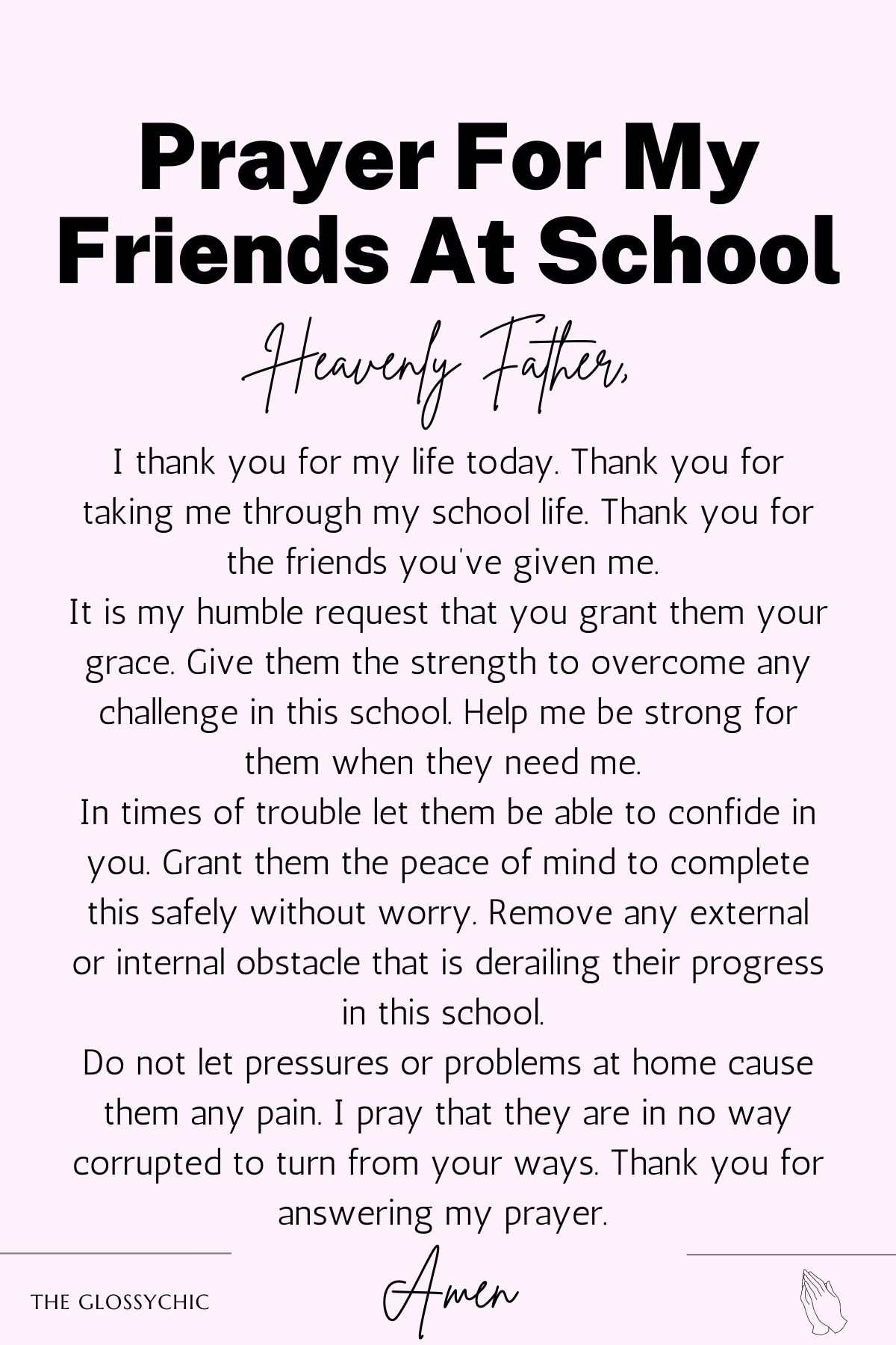 Prayer for my friends At School