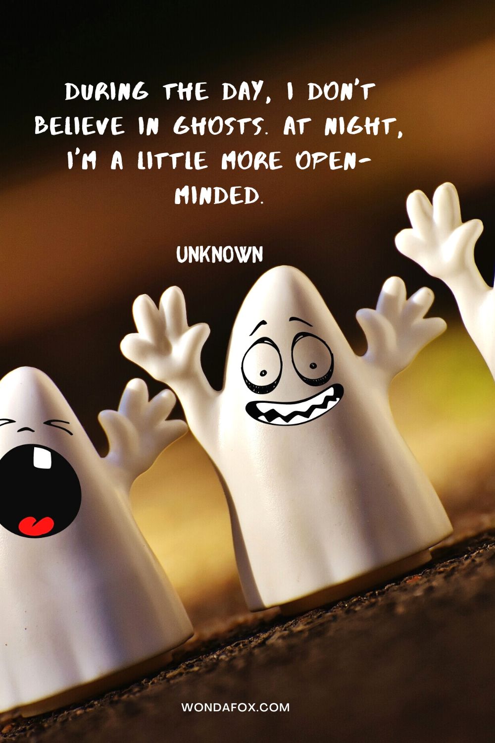 During the day, I don't believe in ghosts. At night, I'm a little more open-minded. Unknown