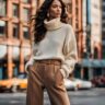 Turtleneck and Wide-Leg Pants
