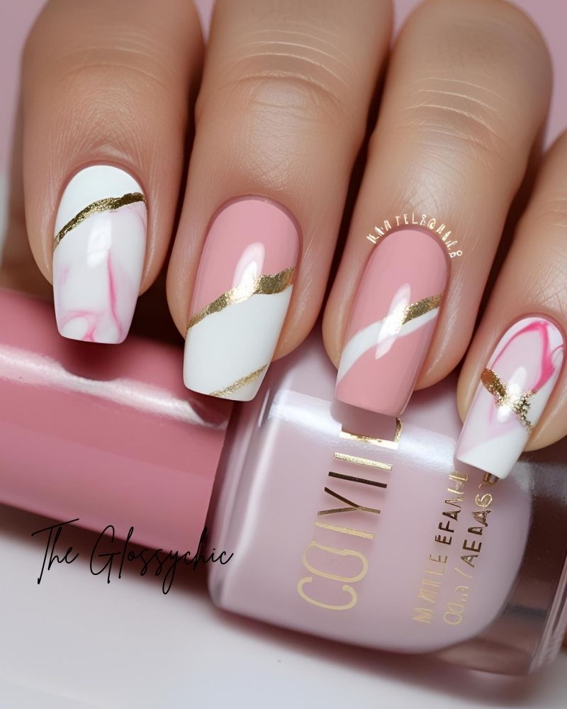 33 Beautiful Marble Nail Design Ideas 17
