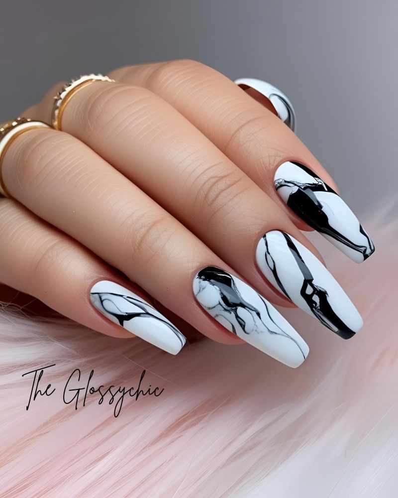 33 Beautiful Marble Nail Design Ideas 3